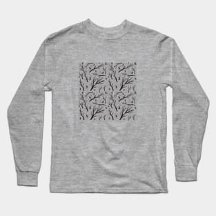 Winter trees, cones, berries and snow Long Sleeve T-Shirt